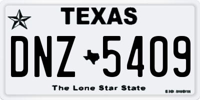 TX license plate DNZ5409