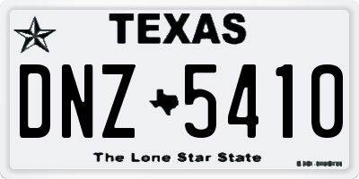TX license plate DNZ5410