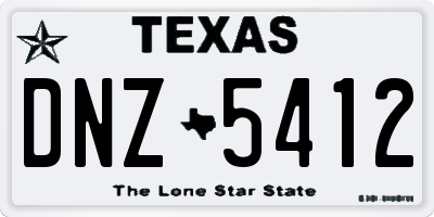 TX license plate DNZ5412