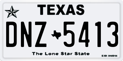 TX license plate DNZ5413