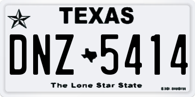 TX license plate DNZ5414