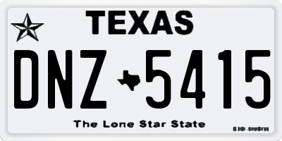 TX license plate DNZ5415