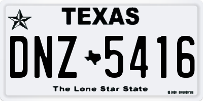 TX license plate DNZ5416