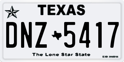 TX license plate DNZ5417