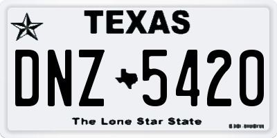 TX license plate DNZ5420