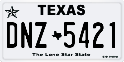 TX license plate DNZ5421