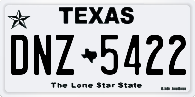 TX license plate DNZ5422