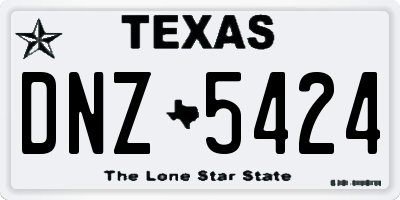 TX license plate DNZ5424