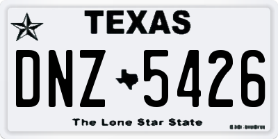 TX license plate DNZ5426
