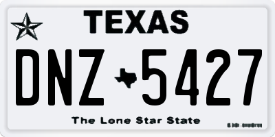 TX license plate DNZ5427