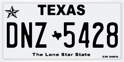 TX license plate DNZ5428