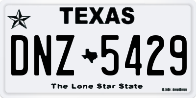 TX license plate DNZ5429