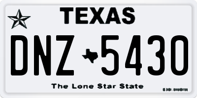 TX license plate DNZ5430