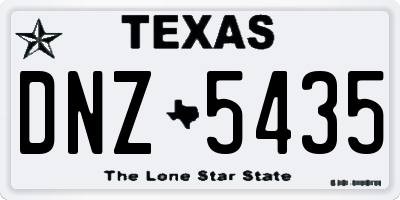TX license plate DNZ5435