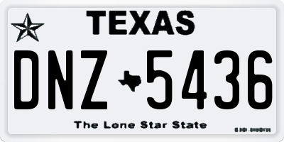 TX license plate DNZ5436