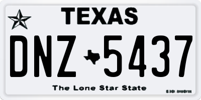 TX license plate DNZ5437