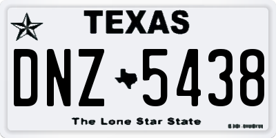 TX license plate DNZ5438
