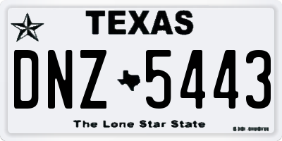 TX license plate DNZ5443