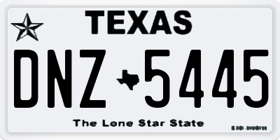 TX license plate DNZ5445