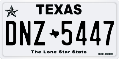TX license plate DNZ5447
