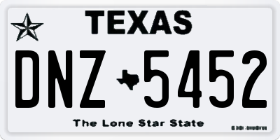 TX license plate DNZ5452