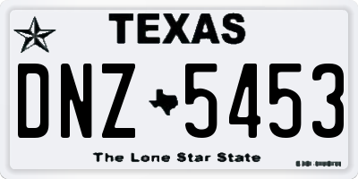 TX license plate DNZ5453