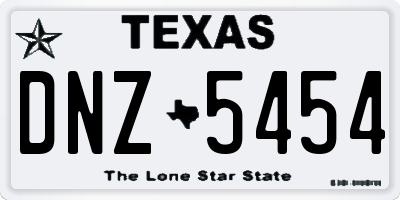 TX license plate DNZ5454