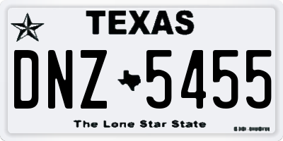 TX license plate DNZ5455