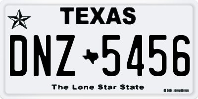 TX license plate DNZ5456