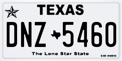 TX license plate DNZ5460