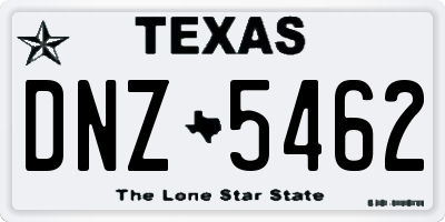 TX license plate DNZ5462