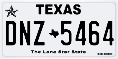 TX license plate DNZ5464