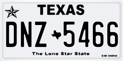TX license plate DNZ5466