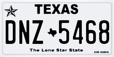 TX license plate DNZ5468