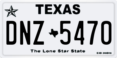 TX license plate DNZ5470