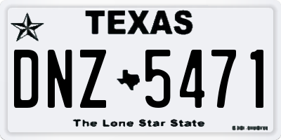 TX license plate DNZ5471