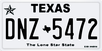 TX license plate DNZ5472