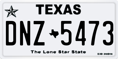 TX license plate DNZ5473