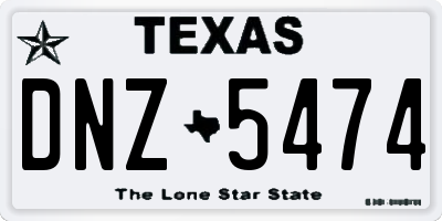 TX license plate DNZ5474