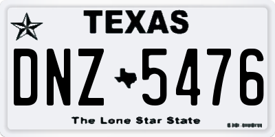 TX license plate DNZ5476