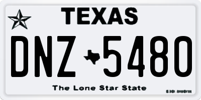 TX license plate DNZ5480