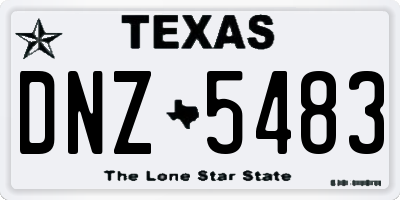 TX license plate DNZ5483