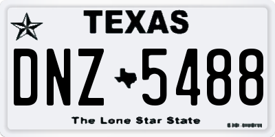 TX license plate DNZ5488