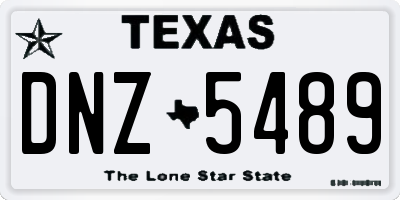 TX license plate DNZ5489
