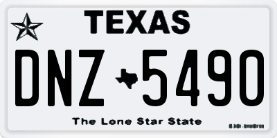 TX license plate DNZ5490