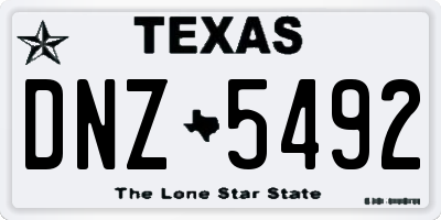 TX license plate DNZ5492