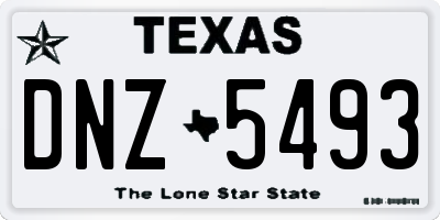 TX license plate DNZ5493
