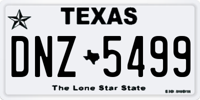 TX license plate DNZ5499