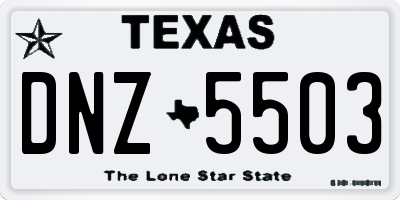 TX license plate DNZ5503