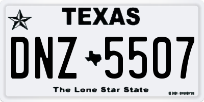 TX license plate DNZ5507